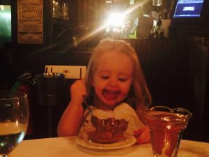 DJ Herbert Holler's daughter getting busy with a bowl of ice cream! But alas...She's not a DJ. And she doesn't party!