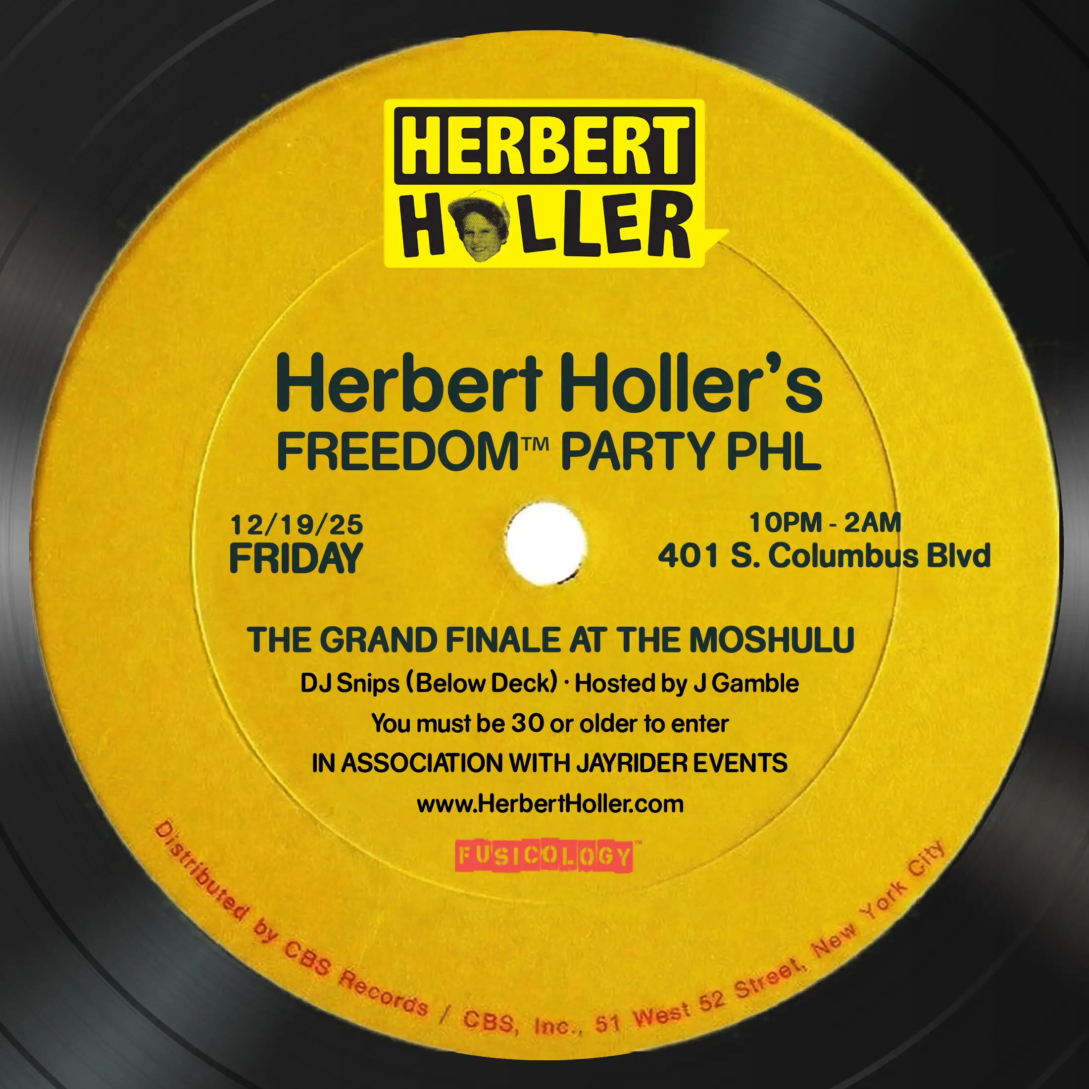 Herbert Holler’s Freedom™ Party PHL – Dec 19th!